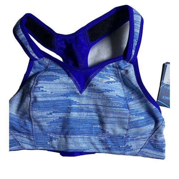 Brooks 34C Rebound Racer Sports Bra Colbalt Ikat Jacquard - Picture 10 of 10